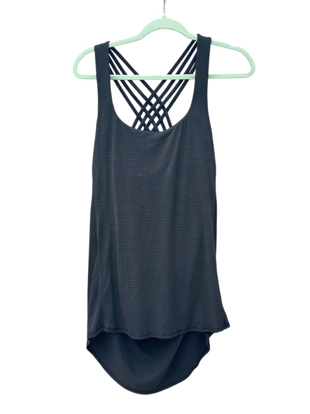 lululemon athletica Black Strappy Crisscross Back Tank- Size 12- open back-